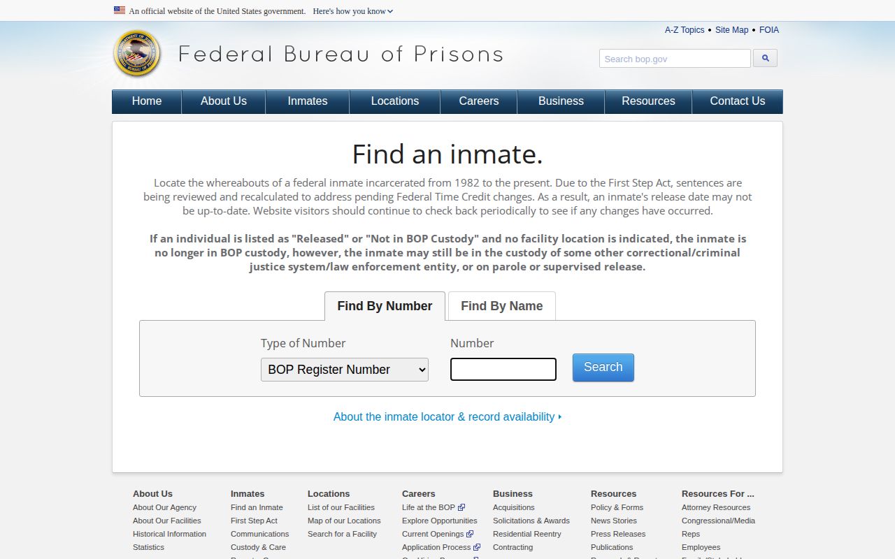 Federal custody record locator for a Madison County arrest search