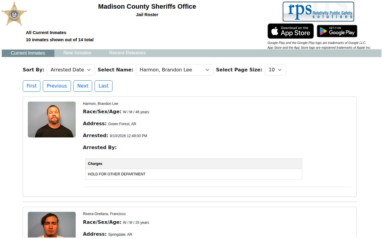 Madison County busted mugshot current jail roster search